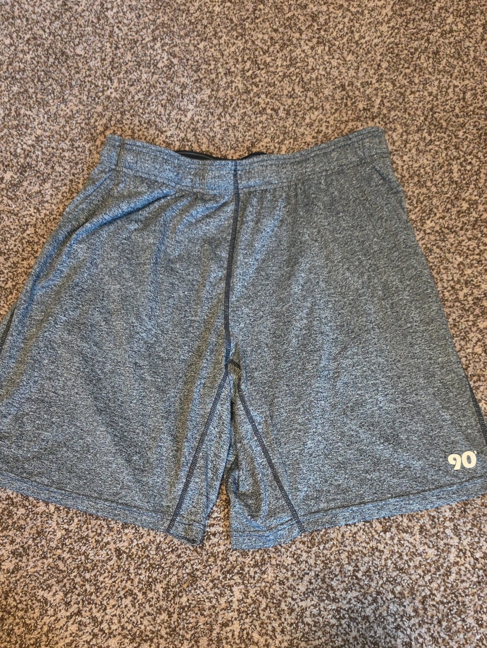 90 Degree By Reflex Heather Gray Athletic Shorts with '90' Logo